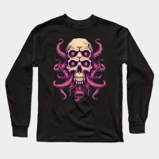 Trippy Skull with Octopus Tentacles Long Sleeve T-Shirt